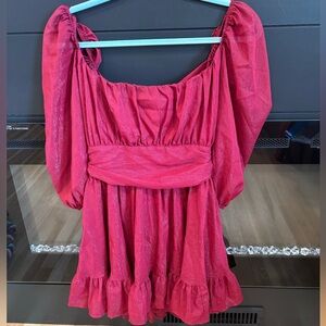 Maroon shimmery mini dress